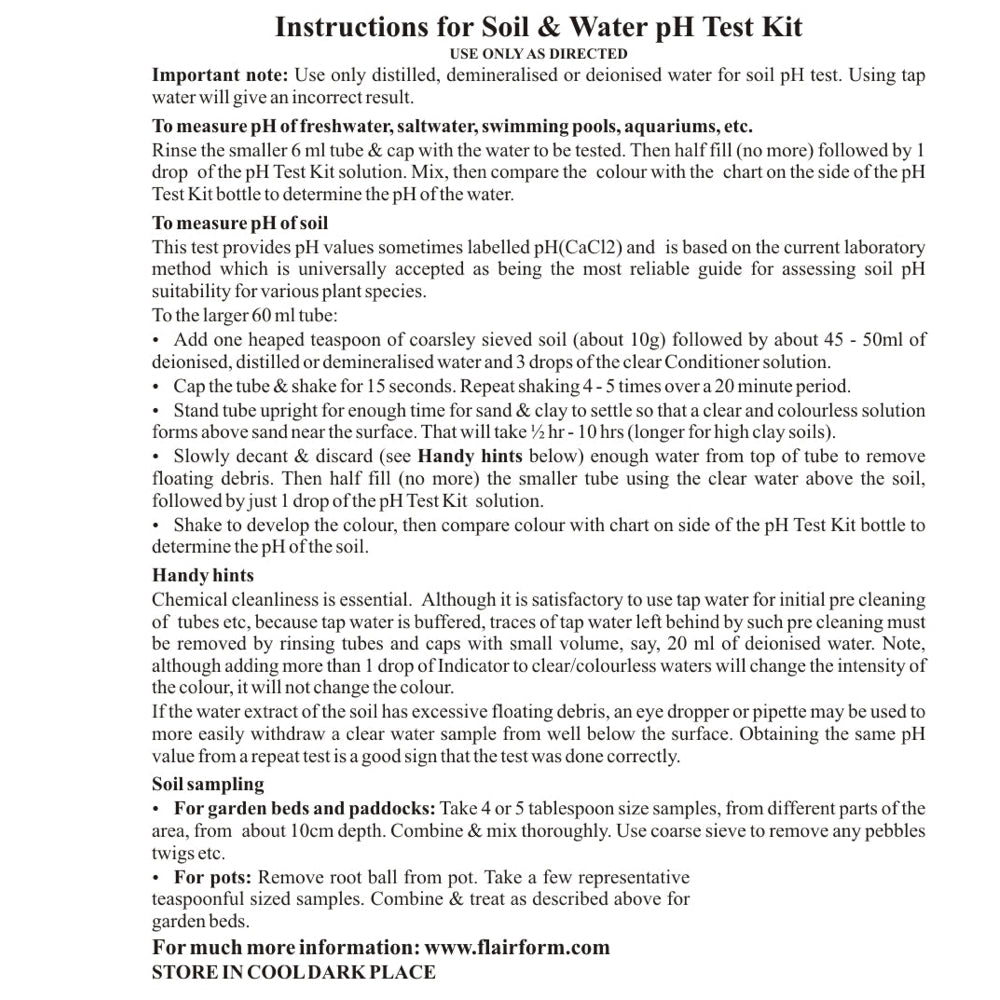 Flairform - PH Test Kit (SOIL + LIQUID)