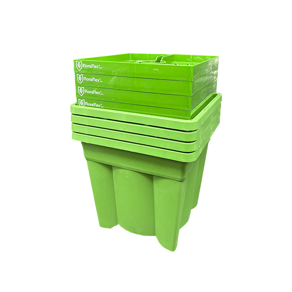 4 Plant Automatic Watering Kit - Pvc Manifold with Floraflex PotPro/Floracap 8" / 2 Gal