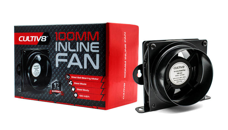 Cultiv8 100mm Inline Fan - Steel Ball Bearing