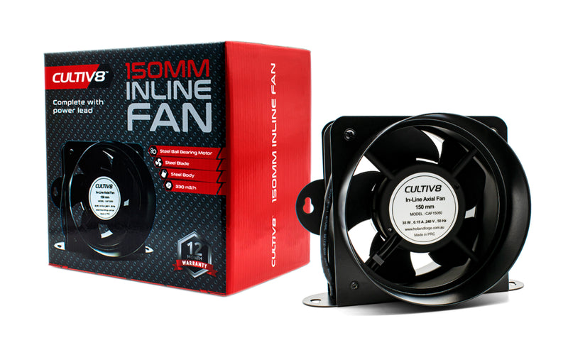 Cultiv8 150mm Inline Fan - Steel Ball Bearing